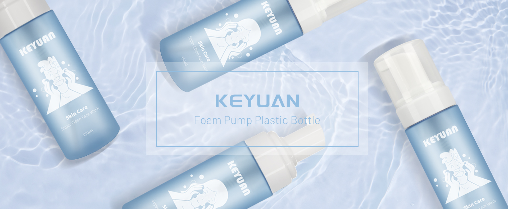 KY151 Super Clean Face Wash Foam Pump Skin Care Plastic Bottles 150ml 5fl.oz. PET