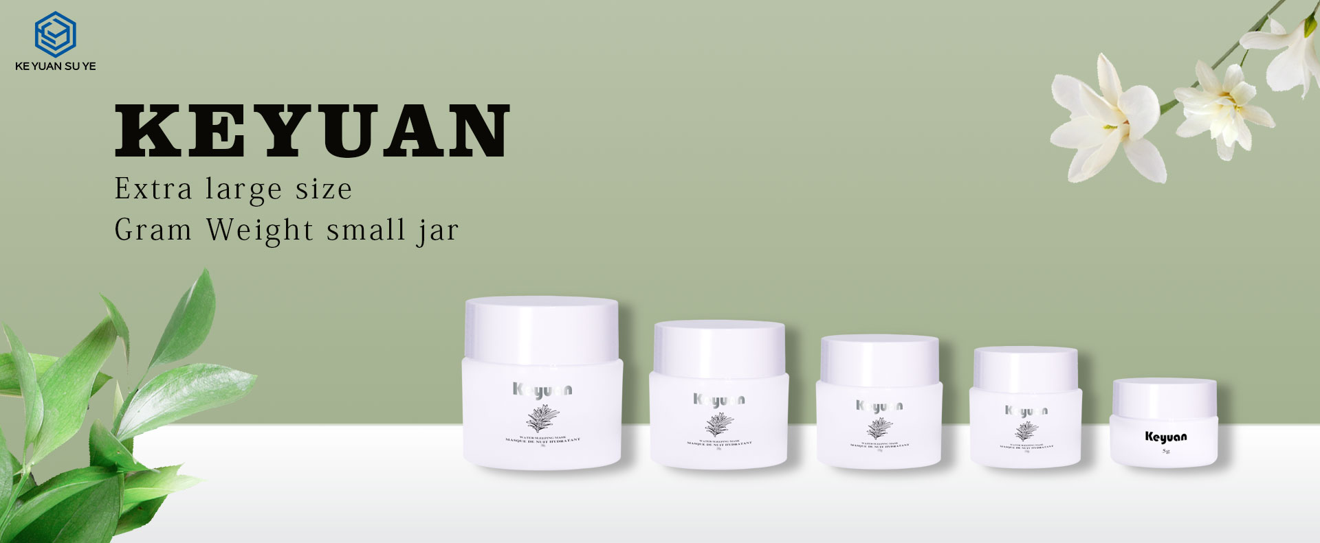 KY052-5PJ White Small Capacity Plastic Cream Jars 5ml 10ml 15ml 20ml 30ml Cosmetic Skincare Containers Empty Face Cream Jars