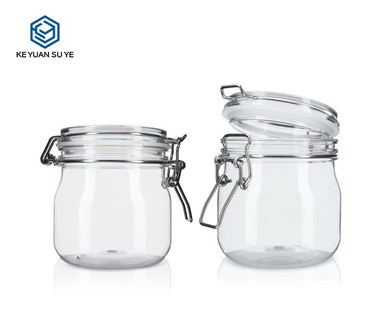 KY005PC Large Size Plastic Jars for Fruit Nuts 800-1600ml PET Customs