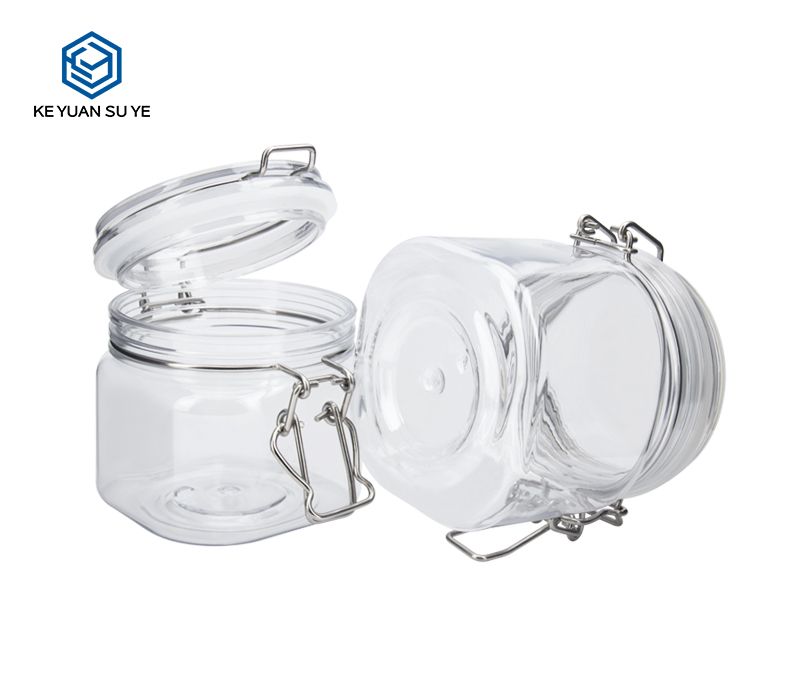 KY007PC Large Size Plastic Jars for Food Storage 500-1500ml PET Customs