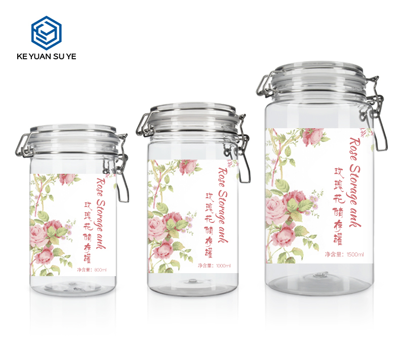 KY006PC Large Size Plastic Jars for Rose Flowers 500-1500ml PET Customs