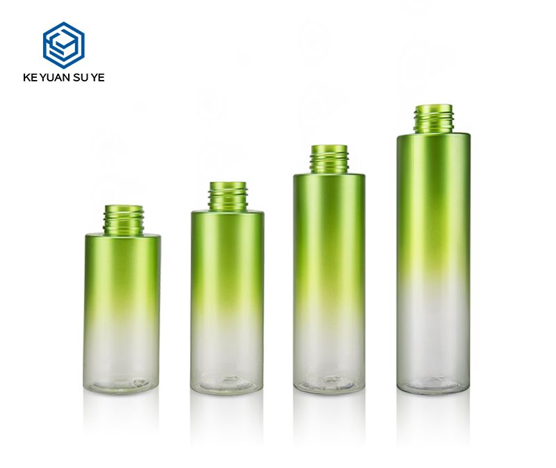 KY002 Luxury Cosmetic Beauty Water Skin Care PET Plastic Bottle Gradual Green Series