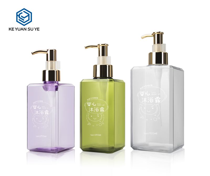KY005 Luxury Household Shower Gel Hotel Cleanser Hand Wash Plastic Bottles PETG UV Gold