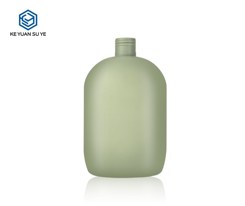 KY053 Green HDPE Plastic Shampoo Lotion Bottle 350ml with Soft Touch Effect