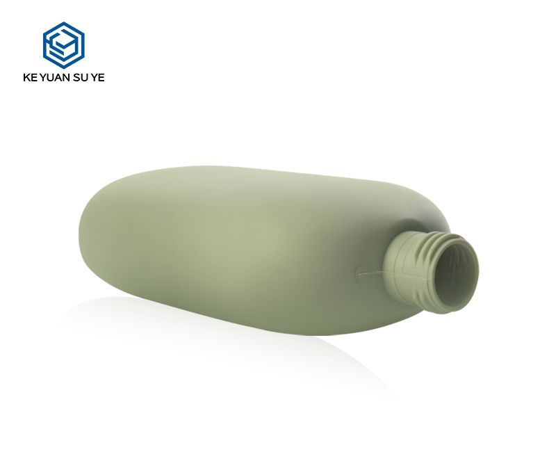 KY053 Green HDPE Plastic Shampoo Lotion Bottle 350ml with Soft Touch Effect