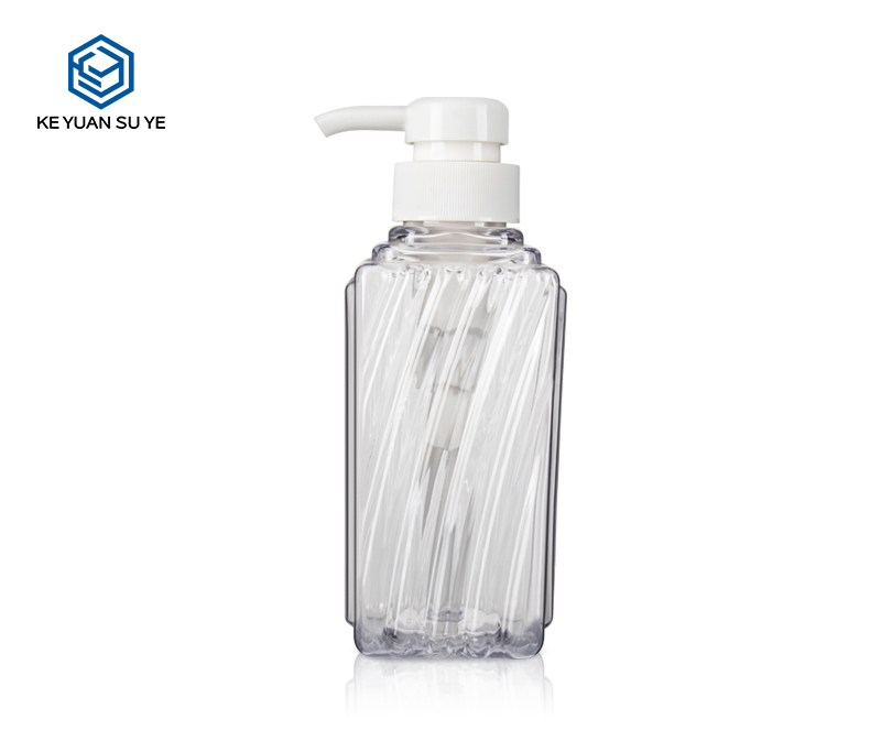 KY074 Stripes Shampoo Conditioner Shower Gel 300ml PET Clear Plastic Bottles