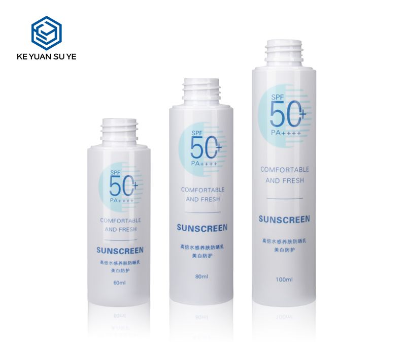 KY078 Lotion Sunscreen Spray Bottles 60ml 80ml 100ml PET Plastic Bottles
