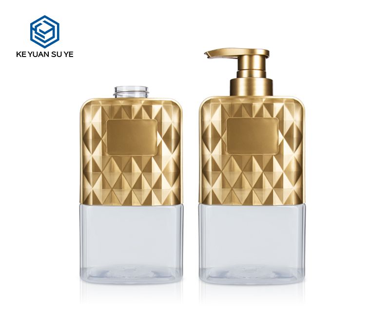 KY104 Luxury Shampoo Plastic Bottle Large Size Capacity Mockup 500ml Luxury Silver Exclusive UV Gold Silver PET
