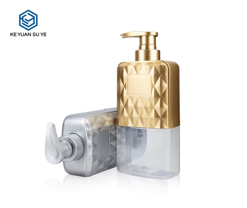 KY104 Luxury Shampoo Plastic Bottle Large Size Capacity Mockup 500ml Luxury Silver Exclusive UV Gold Silver PET