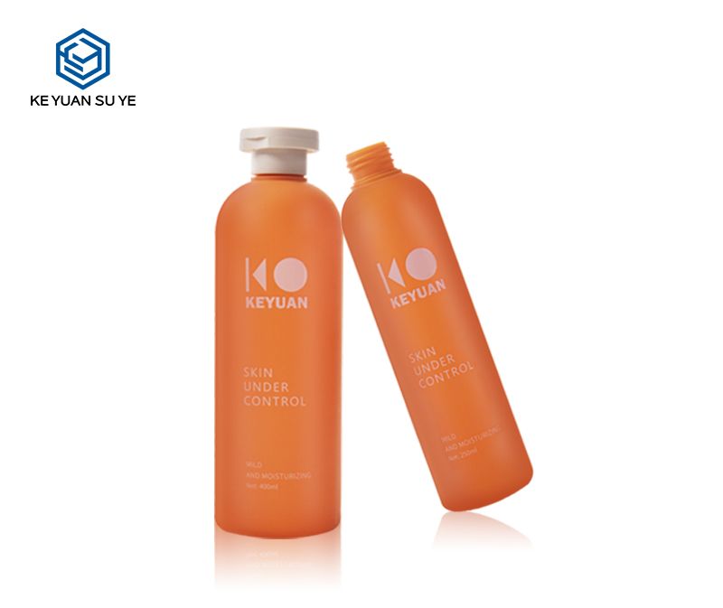 KY111-2 Orange Series HDPE Plastic Body Lotion Cosmetics Bottle with Soft Touch Effect