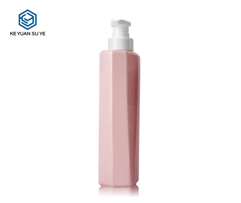 KY188 New Design 500ml Empty Plastic Pink Color Shampoo Bottle and Conditioner Bottle with Lotion Pump