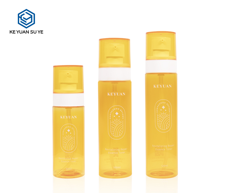 KY216-2 High Quality 80ml 100ml 120ml Orange Cosmetic Bottle Lotion Pump Bottle Skincare Bottle