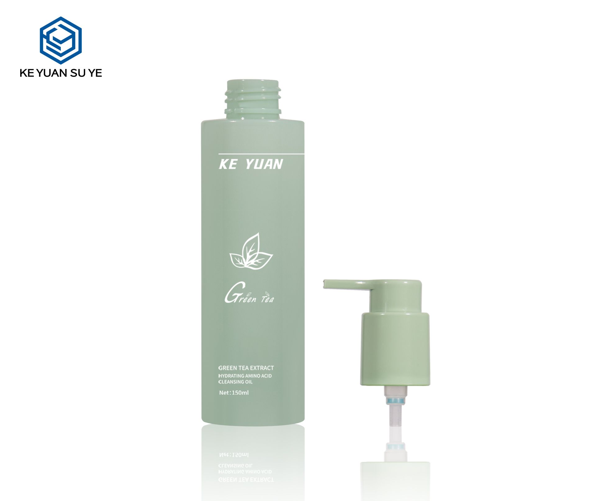 KY242 Wholesale Luxury Green Cosmetic Skin Care Products Round Plastic Packaging Bottles