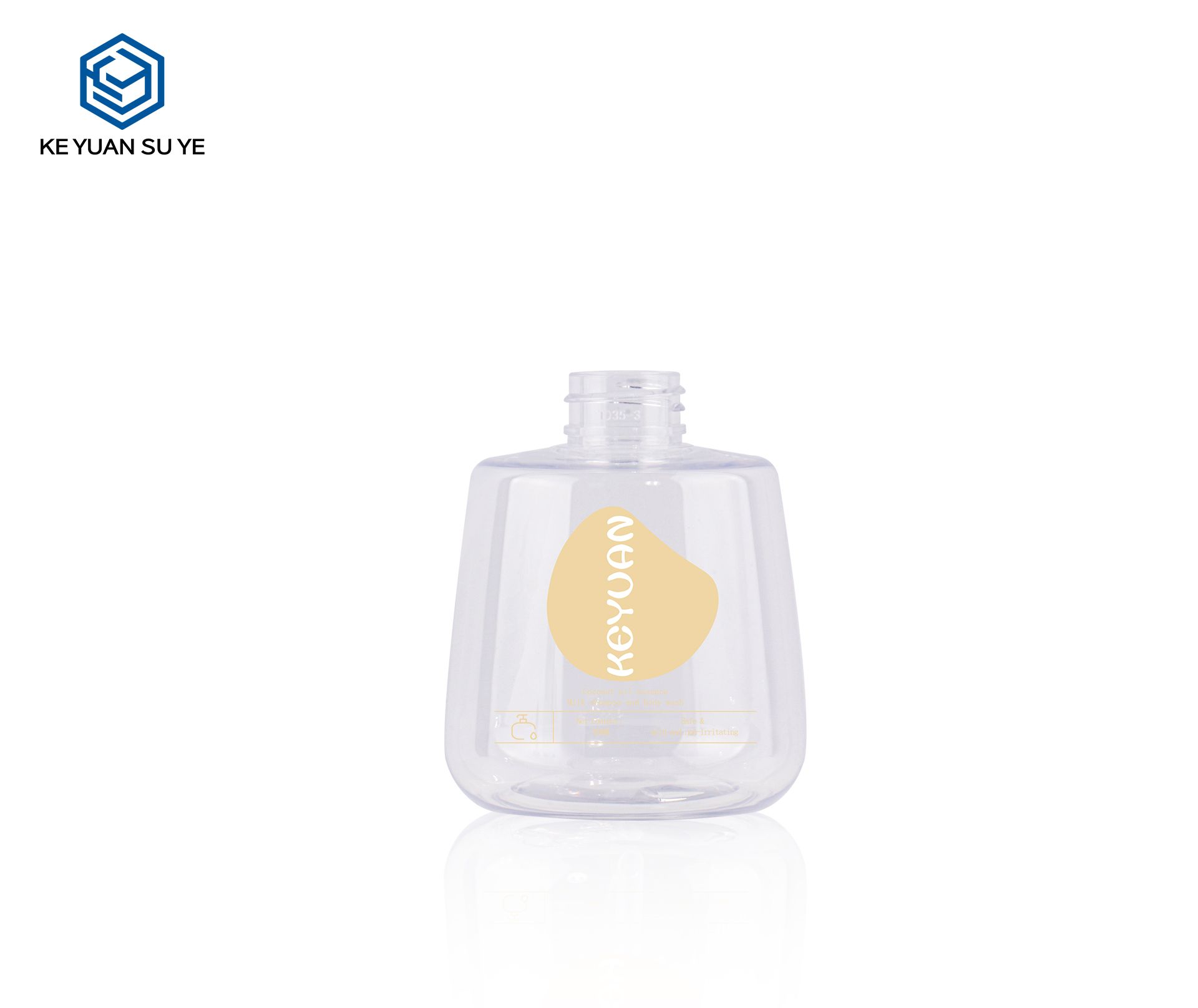 KY241 High Quality Unique Shape PET 300ml Transparent Plastic Hand Cream Bottle