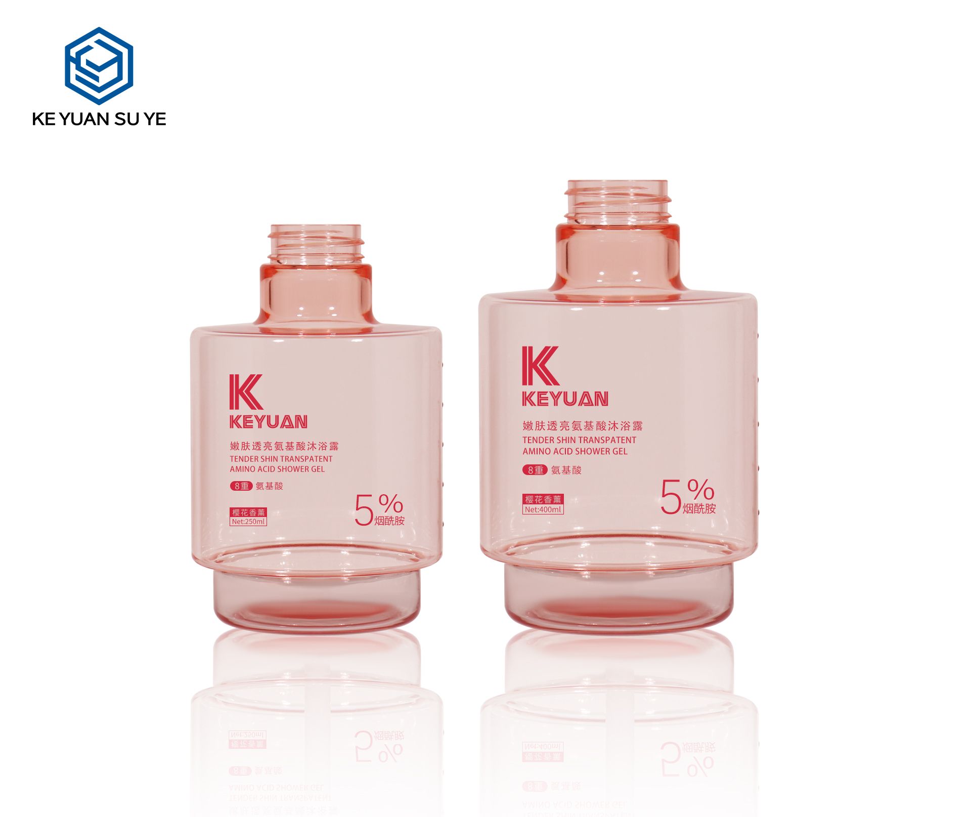 KY243 Customized New 400ml PET Washing and Care Product Plastic Bottle