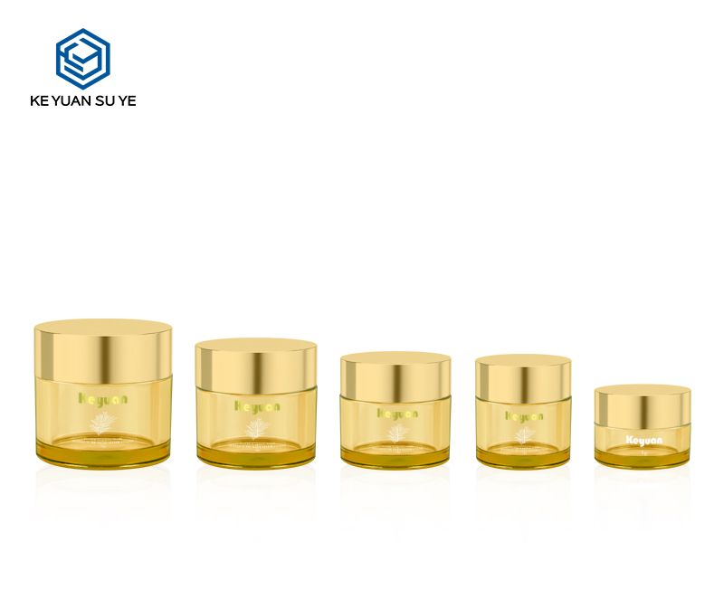 KY052 2PJ Yellow Small Capacity Plastic Cream Jars 5ml 10ml 15ml 20ml 30ml Cosmetic Skincare Containers Empty Face Cream Jars