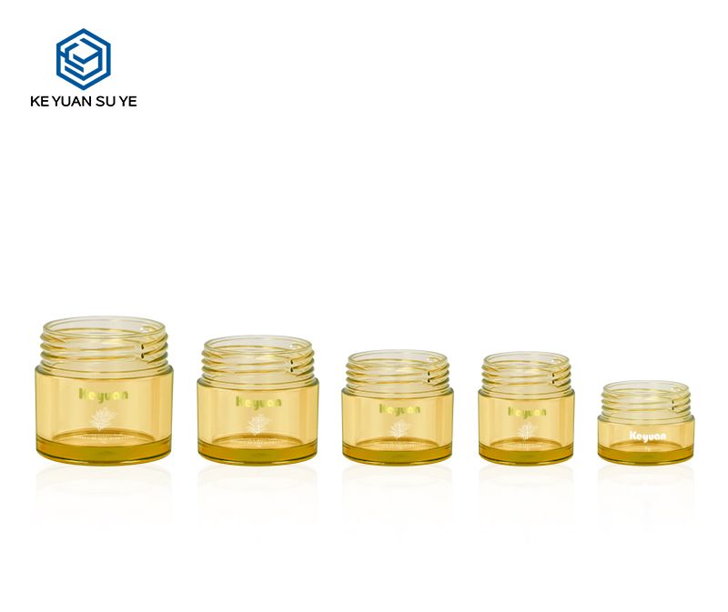 KY052 2PJ Yellow Small Capacity Plastic Cream Jars 5ml 10ml 15ml 20ml 30ml Cosmetic Skincare Containers Empty Face Cream Jars