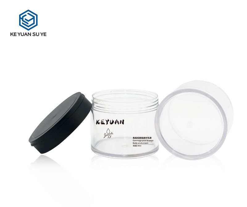 Custom 300ml Cosmetic Wide Mouth Plastic Jar Body Scrub Cream Jar