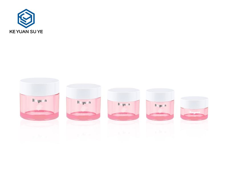 KY 052 4PJ Pink Small Capacity Plastic Cream Jars 5ml 10ml 15ml 20ml 30ml Cosmetic Skincare Containers Empty Face Cream Jars