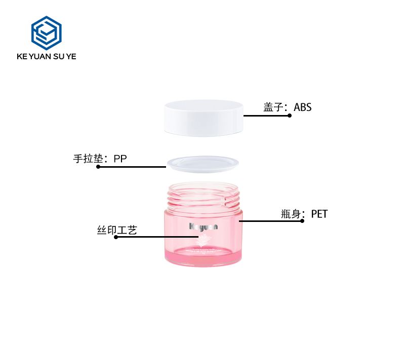 KY 052 4PJ Pink Small Capacity Plastic Cream Jars 5ml 10ml 15ml 20ml 30ml Cosmetic Skincare Containers Empty Face Cream Jars