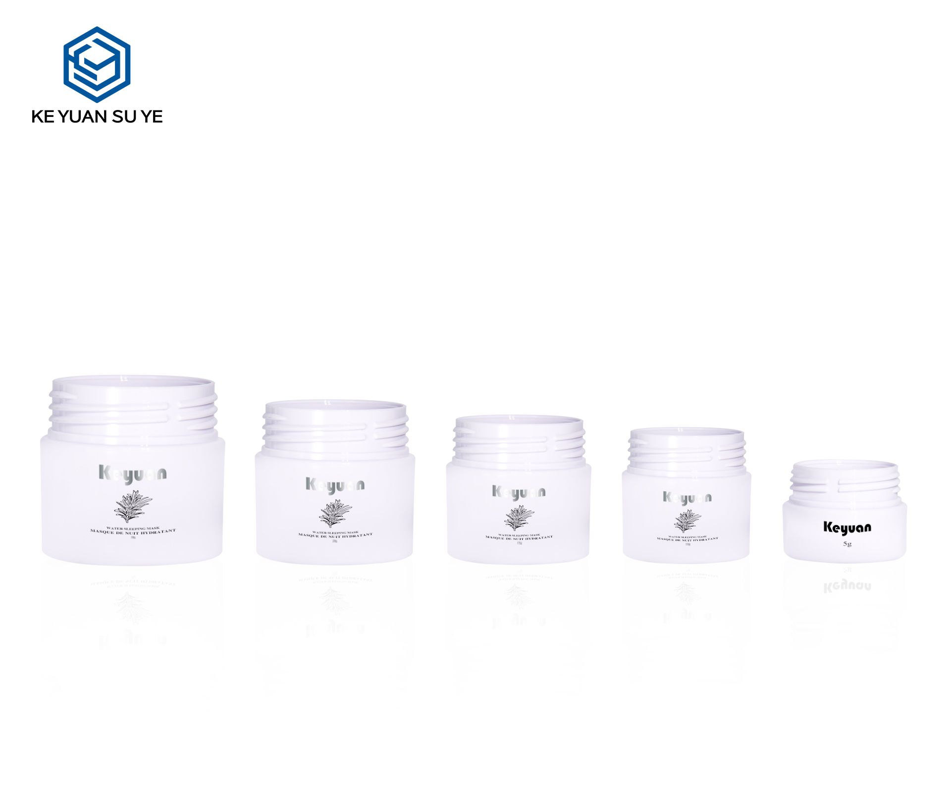 KY052 5PJ White Small Capacity Plastic Cream Jars 5ml 10ml 15ml 20ml 30ml Cosmetic Skincare Containers Empty Face Cream Jars