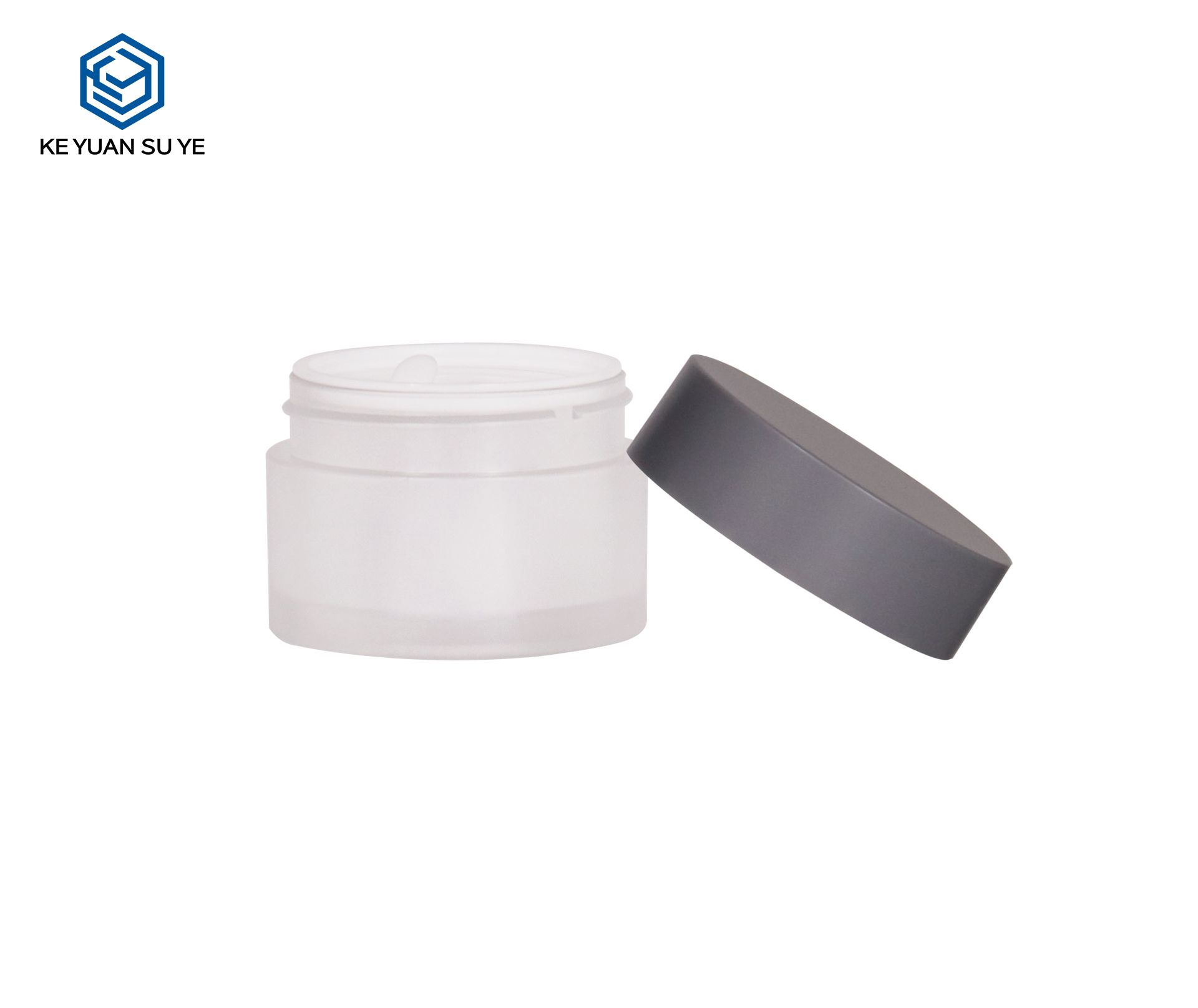 KY052 6PJ Small Capacity Plastic Frosted Face Cream Jar Cosmetics Skin Care Container Empty Face Cream Jar with Grey Lid