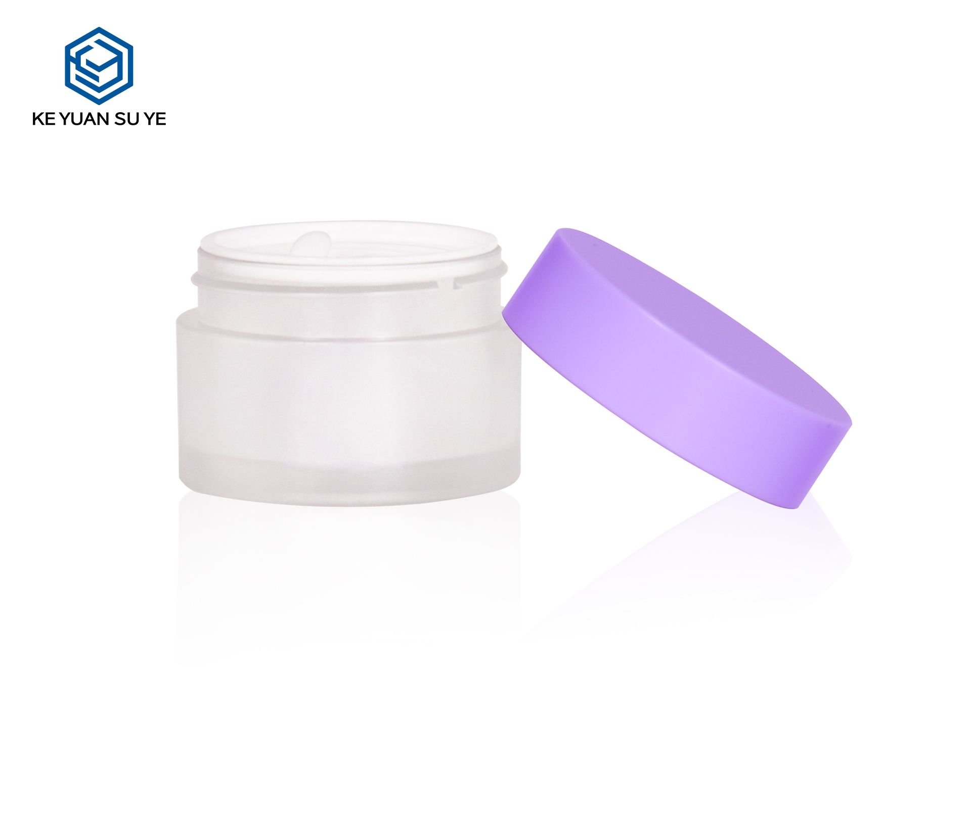 KY052 7PJ Small Capacity Plastic Frosted Face Cream Jar Cosmetics Skin Care Container Empty Face Cream Jar with Purple Lid