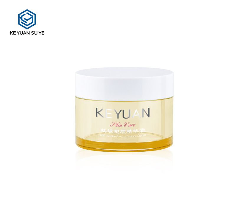 KY059 2The Factory Directly Sells High Quality Cosmetics 50g PET Yellow Plastic Face Cream Jars