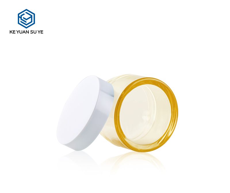 KY059 2The Factory Directly Sells High Quality Cosmetics 50g PET Yellow Plastic Face Cream Jars