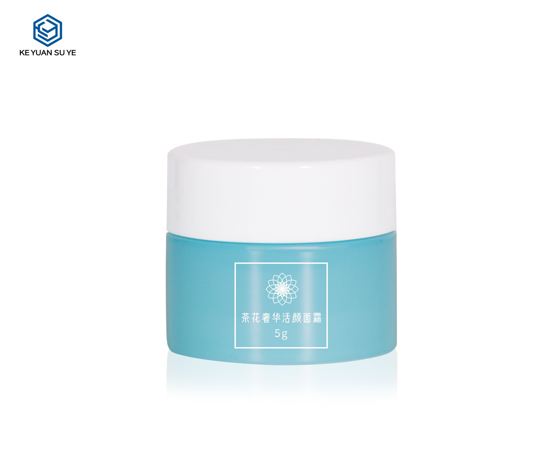 KY065PJ Small Capacity 5ml Skin Care Cosmetic Blue PP Eye Cream Jar with White Screw Lid