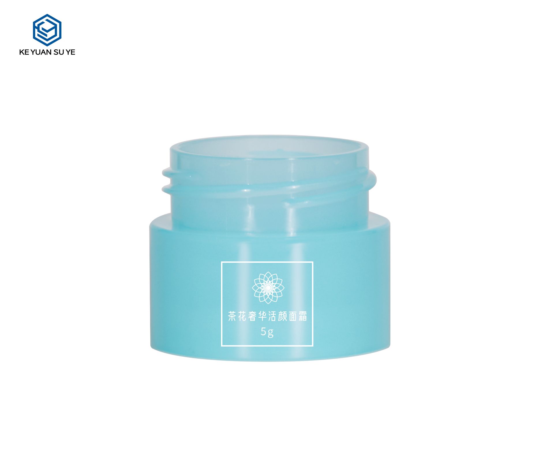 KY065PJ Small Capacity 5ml Skin Care Cosmetic Blue PP Eye Cream Jar with White Screw Lid