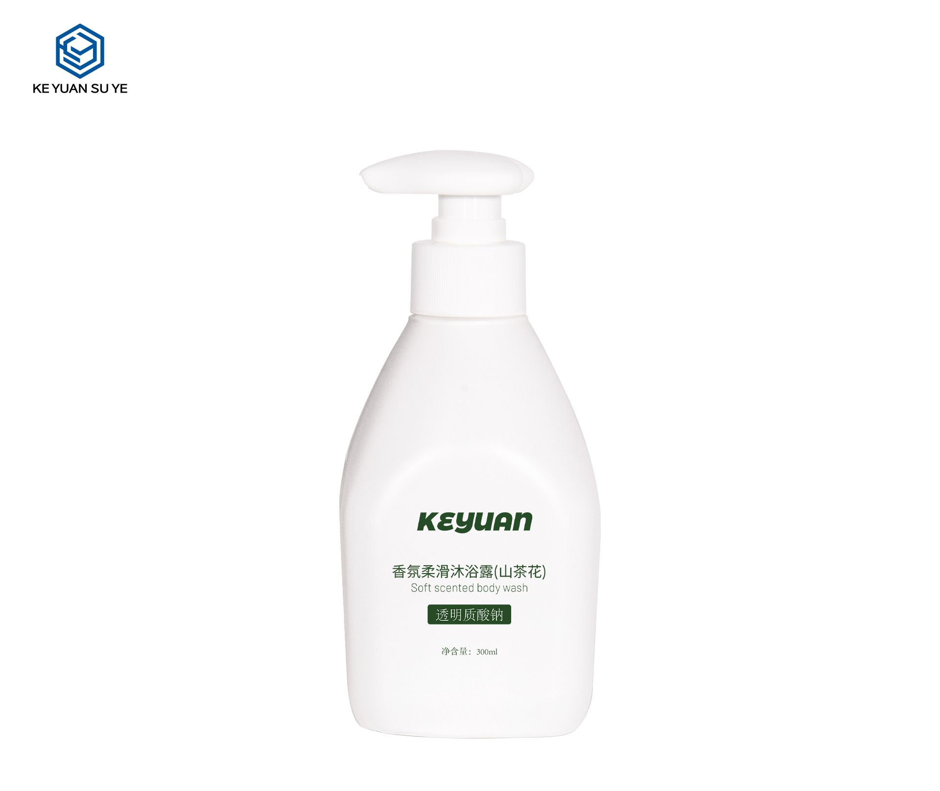 KY255 300ml HDPE White Fragrance Smooth Body Wash Plastic Packaging Bottle