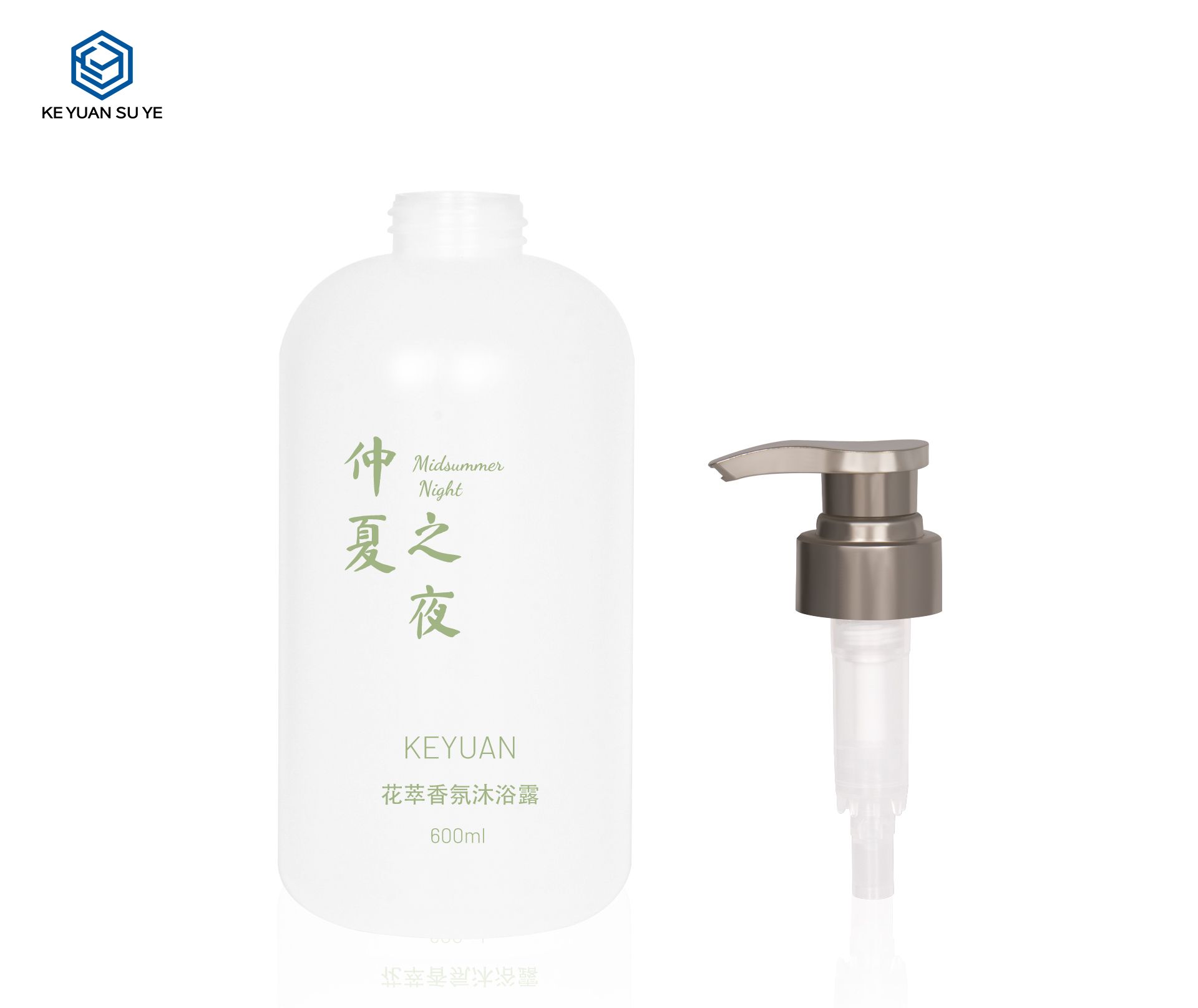 KY258 Cosmetics 600ml PE Round Plastic Bottle Shampoo and Body Wash Bottle