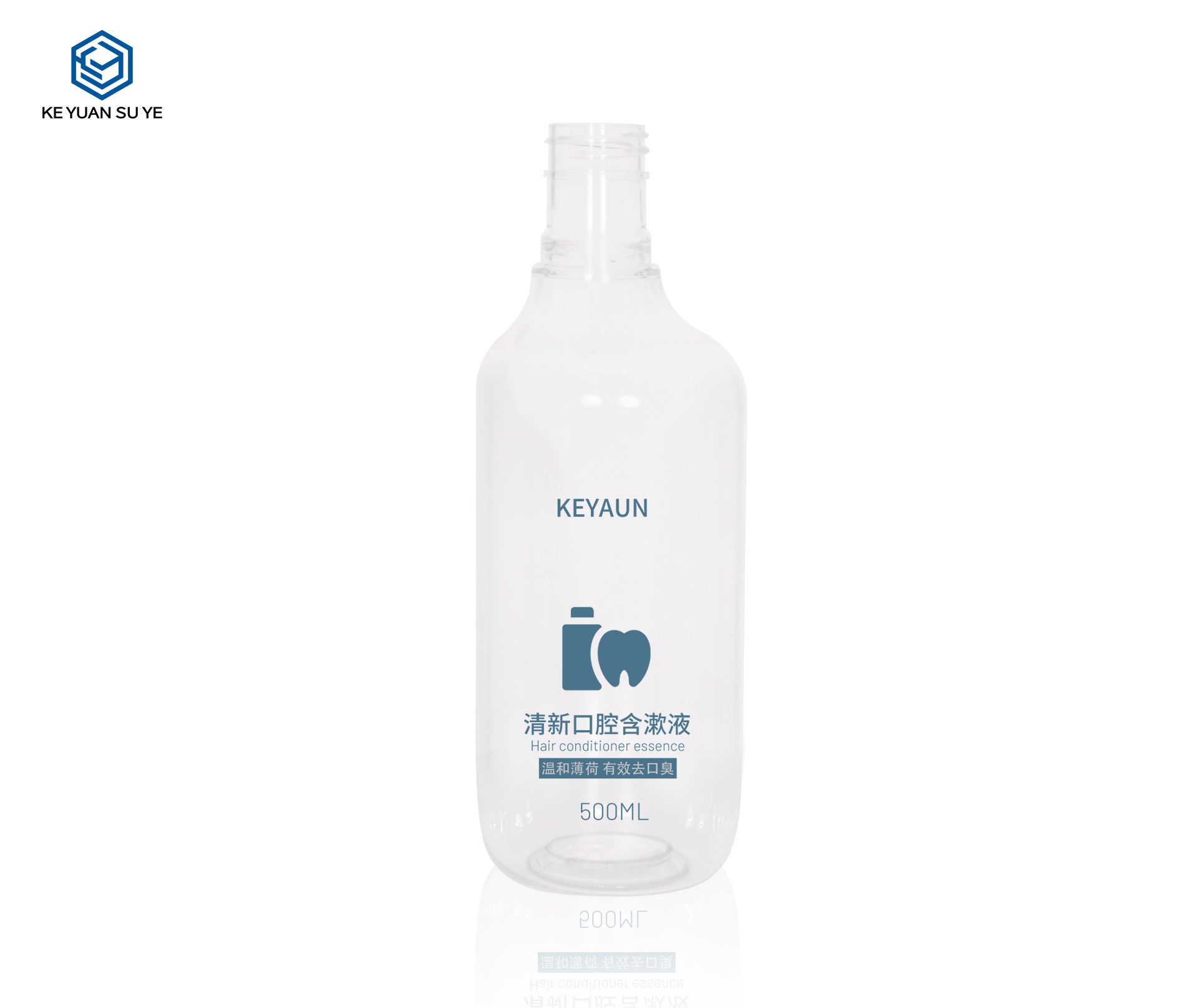 KY260 Wholesale 500ml Empty Clear PET Plastic Packaging Mouthwash Bottle