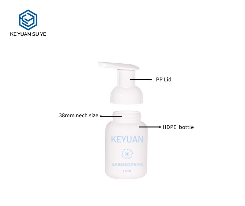 KY262 1 Wholesale 120ml Cosmetic Container PE Plastic Facial Cleanser Mousse Foam Pump Bottle