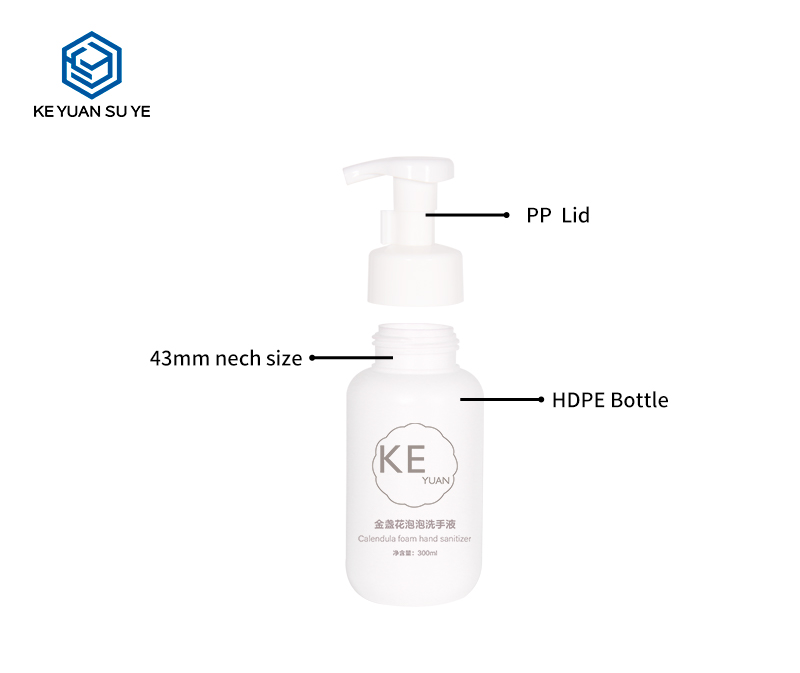 KY262 2Custom Luxury Foam Bottle 300ml HDPE Cosmetic Liquid Soap Dispenser with Foam Pump Bottle