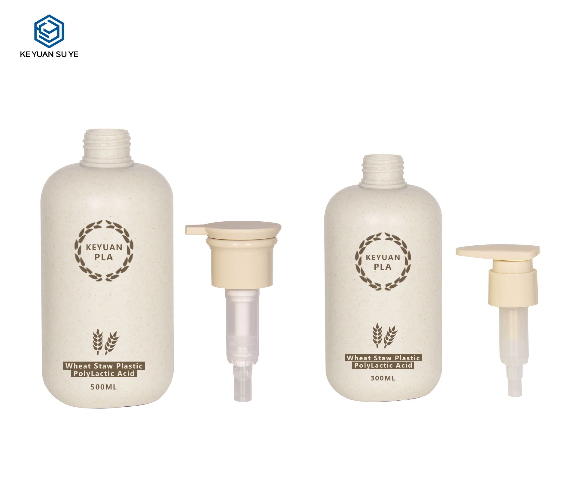 KY264 1 Hot Sell Environmentally Friendly Degradable Plastic Bottle 300ml 500ml Shower Gel Bottle with Lotion Pump