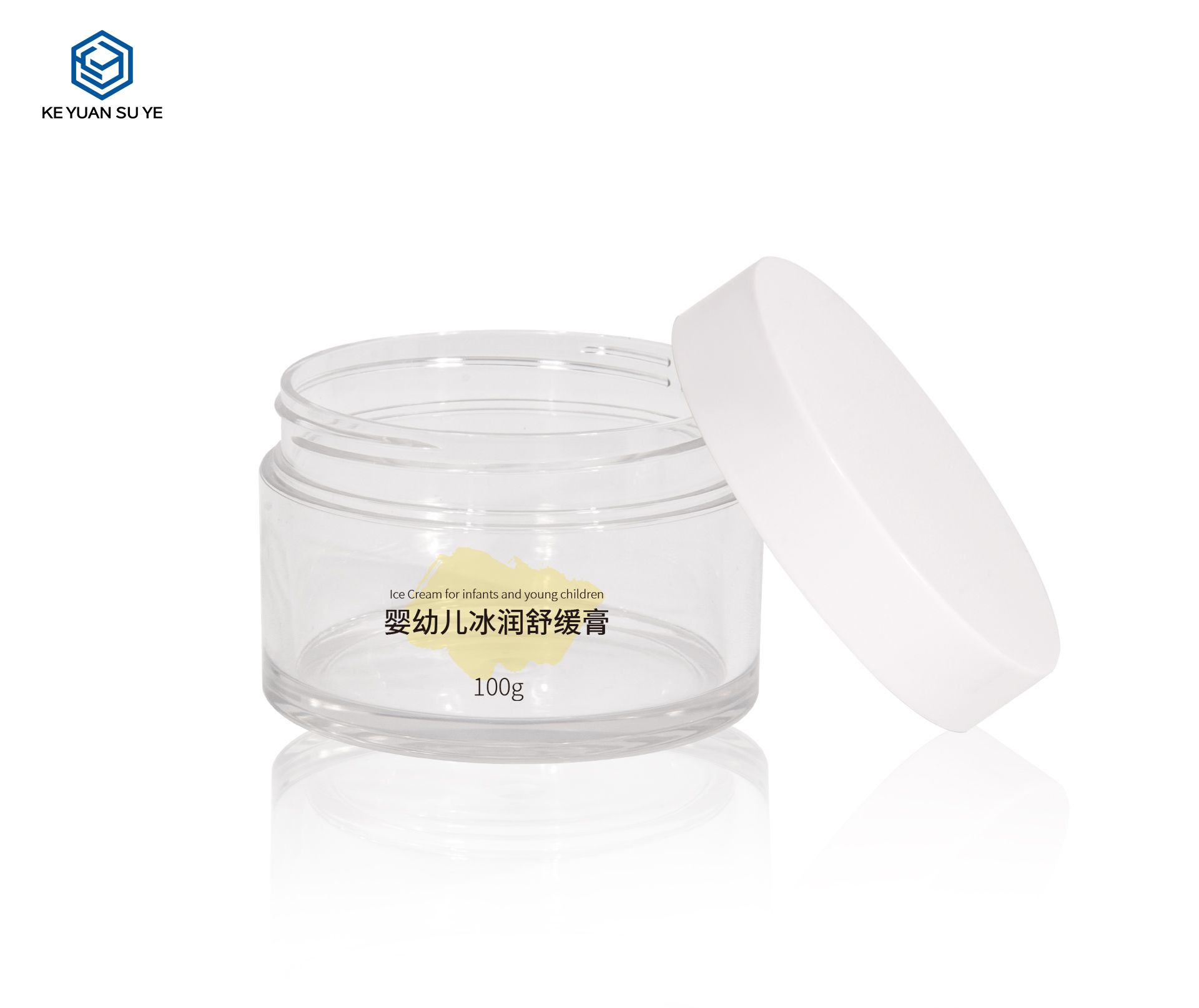 KY073PJ Wholesale 100g Cosmetics Skin Care PET Transparent Face Cream Jar