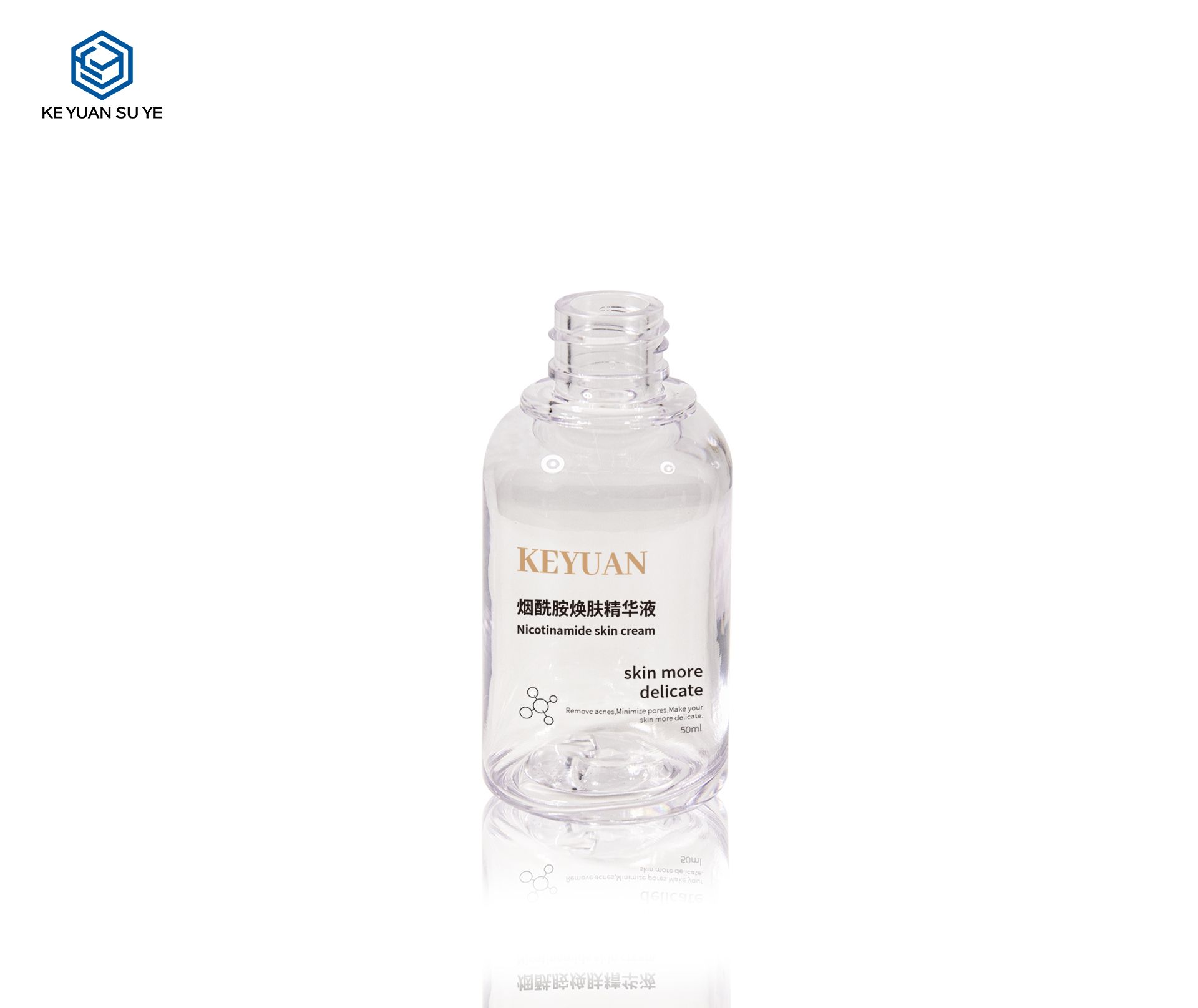 KY272 Factory 50ml PETG Dropper Bottle with Dropper Cosmetic Custom Round Serum Essence Oil Bottle