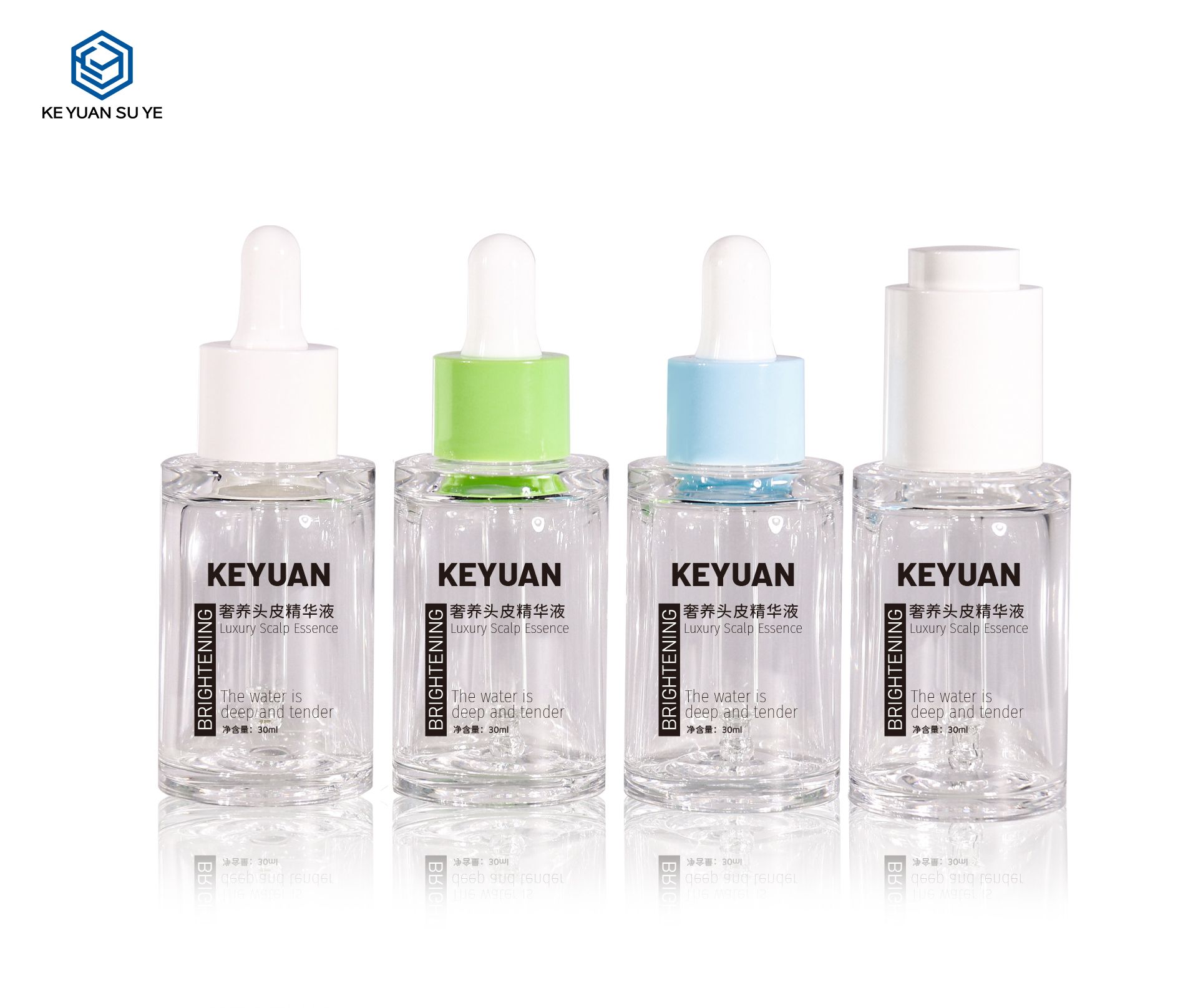 KY273 Essential Oil Skin Care Serum Cosmetic Packaging Transparent Round Plastic Dropper Bottle