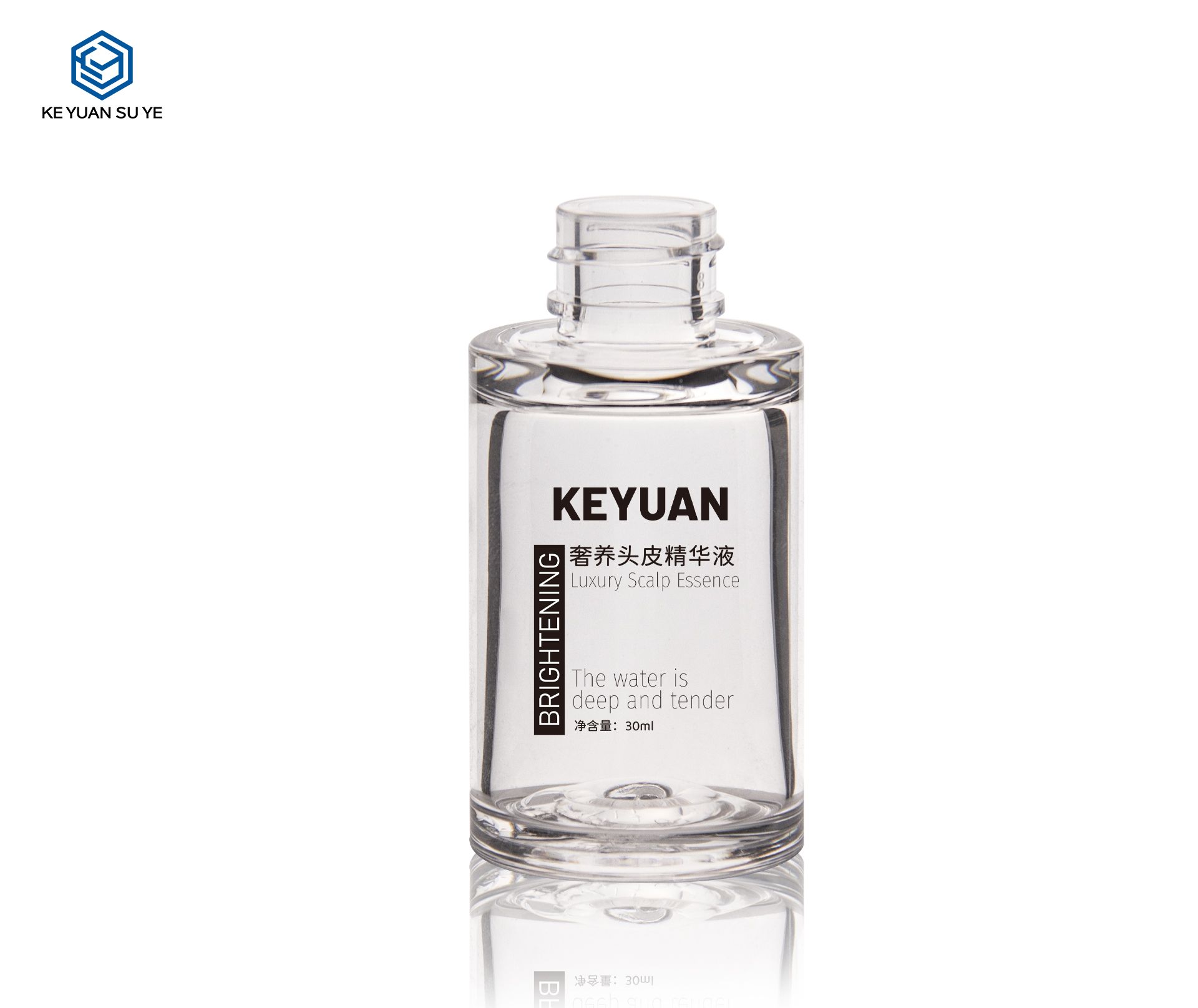 KY273 Essential Oil Skin Care Serum Cosmetic Packaging Transparent Round Plastic Dropper Bottle