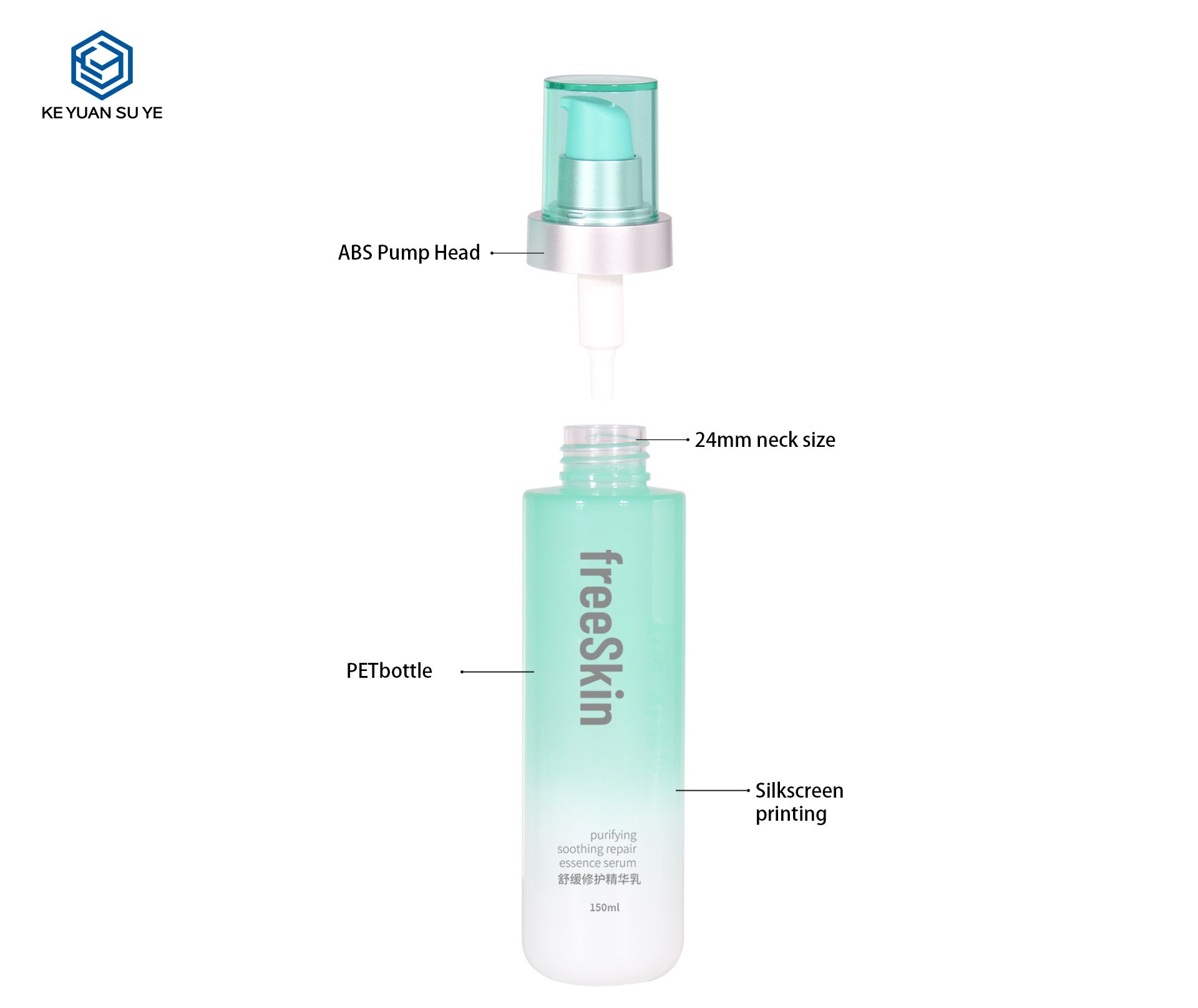 KY275 Empty 150ml 115ml Round Shape Lotion Bottle for Skin Care Cosmetic Packaging