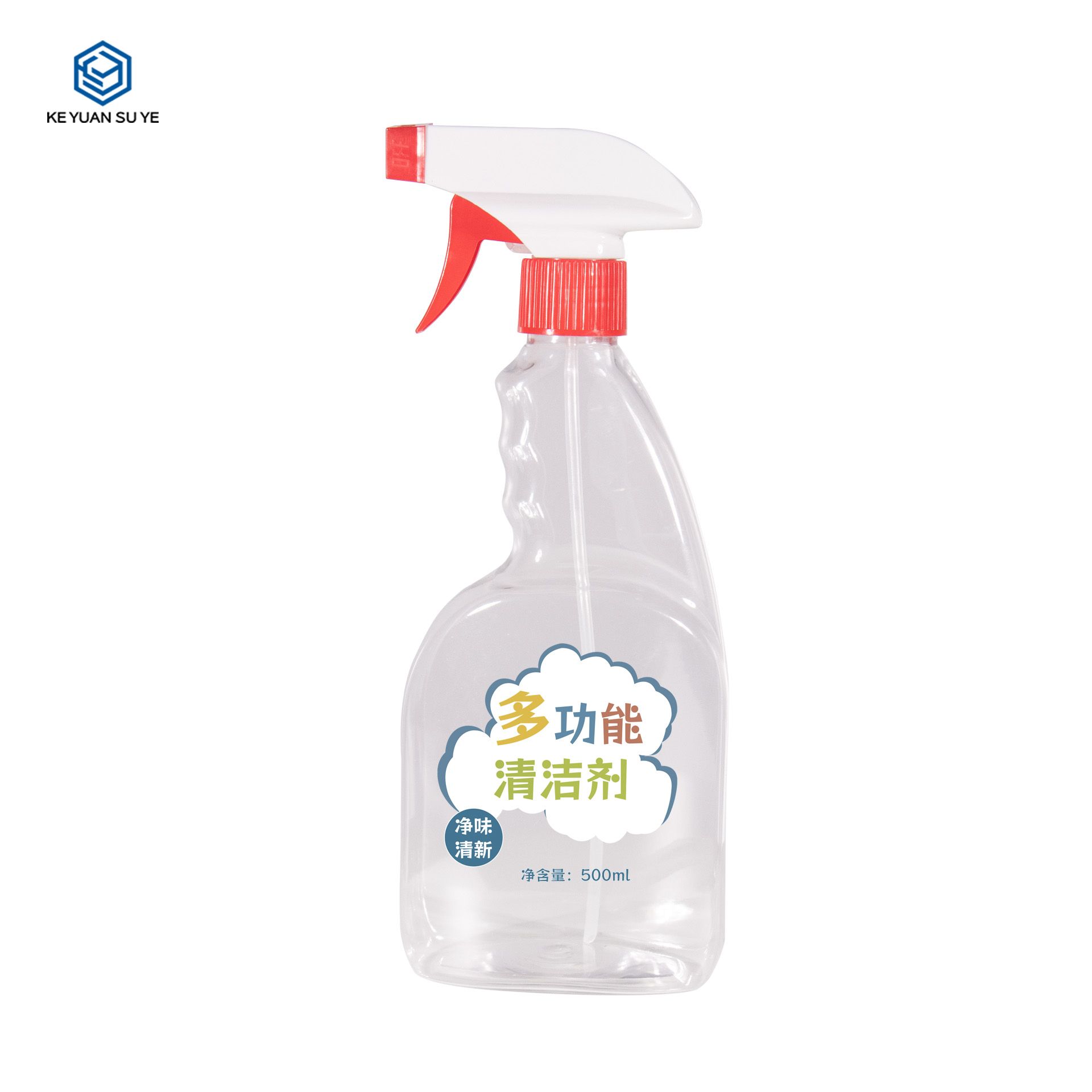 KY280 Wholesale High Quality 500ml PET Transparent Household Cleaning Bottles